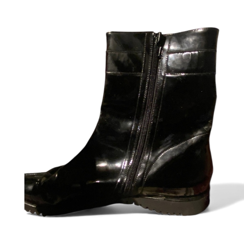 Salvatore Ferragamo Patent Leather Black Boots View 4